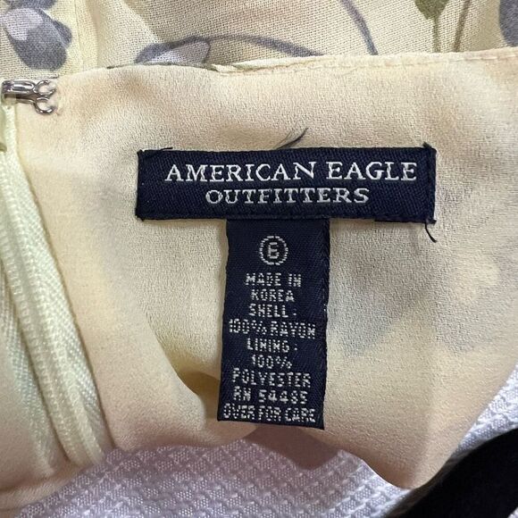 90’s American Eagle Yellow Ditzy Floral Spaghetti Strap Midi Maxi Dress Sz 6 Wom - Picture 3 of 9